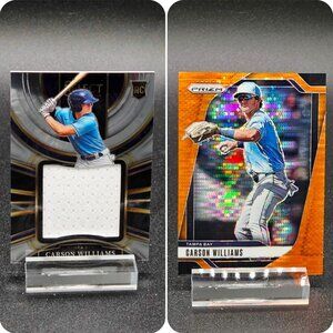 Carson Williams Jumbo Swatch Orange Pulsar /399 RC's Tampa Bay Rays Top Prospect